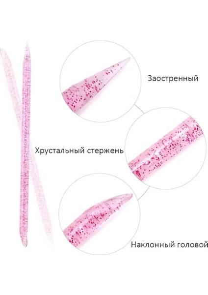 Mavi 50 Adet Tırnak Süsleyen Kalemler Parlak Dıy Ölü Cilt Itme Tırnak Noktası Kalemler Çift Kafa Manikür Temizleme Tırnak Sanat Kalemler Tırnak Salonu Için (Yurt Dışından) indirimleri