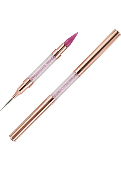 Mor 1 Adet Göz Kamaştırıcı Çift Uçlu Tırnak Süsleyen Balmumu Kalem Değiştirilebilir Kafa Rhinestones Taşlar Seçici Akrilik Çivi Mum Boya Tırnak Sanat Araçları (Yurt Dışından)
