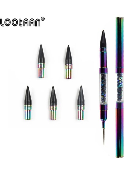 Mor 1 Adet Göz Kamaştırıcı Çift Uçlu Tırnak Süsleyen Balmumu Kalem Değiştirilebilir Kafa Rhinestones Taşlar Seçici Akrilik Çivi Mum Boya Tırnak Sanat Araçları (Yurt Dışından) modelleri