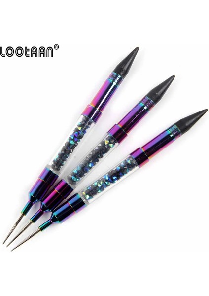 Mor 1 Adet Göz Kamaştırıcı Çift Uçlu Tırnak Süsleyen Balmumu Kalem Değiştirilebilir Kafa Rhinestones Taşlar Seçici Akrilik Çivi Mum Boya Tırnak Sanat Araçları (Yurt Dışından) indirimleri