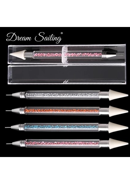 Turuncu Çift Uçlu Akrilik Nail Art Süsleyen Kalem Kristal Boncuk Kolu Elmas Toplama Boya Kalemi Dekorasyon Kalem Manikür Araçları Süsleyen Aracı (Yurt Dışından) fiyatları