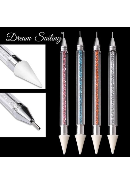 Turuncu Çift Uçlu Akrilik Nail Art Süsleyen Kalem Kristal Boncuk Kolu Elmas Toplama Boya Kalemi Dekorasyon Kalem Manikür Araçları Süsleyen Aracı (Yurt Dışından) modelleri