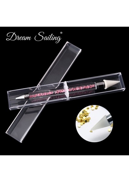 Turuncu Çift Uçlu Akrilik Nail Art Süsleyen Kalem Kristal Boncuk Kolu Elmas Toplama Boya Kalemi Dekorasyon Kalem Manikür Araçları Süsleyen Aracı (Yurt Dışından) fırsatları