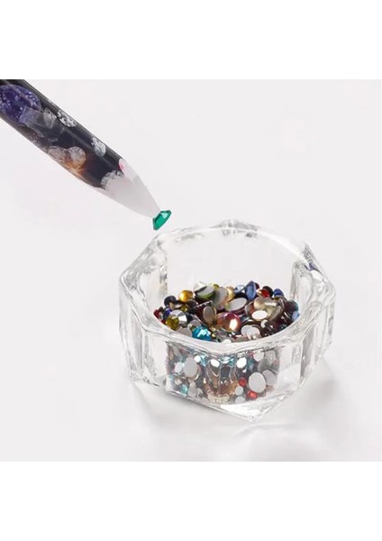 12 Adet Beyaz 12 Adet Mum Boya Balmumu Süsleyen Kalem Kalem 3 Renkli Tırnak Sanat Kendinden Yapışkanlı Rhinestones Taşlar Sondaj Toplama Seçici Ipuçları Manikür Araçları (Yurt Dışından)