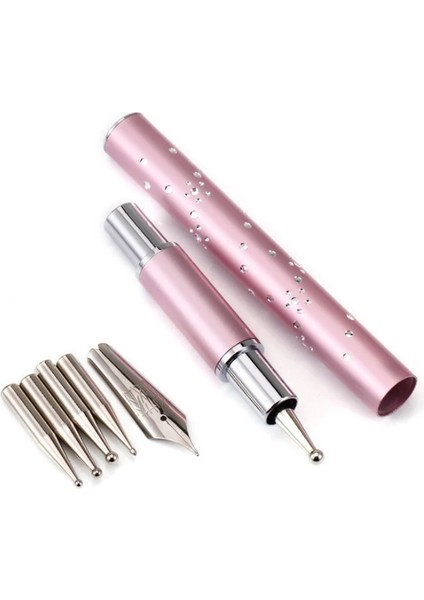 Resim Olarak Nail Art Boya Kalemi Elmas Kristal Süsleyen Dolma Kalem Fırça Salon Dıy Nail Art Manikür Aracı 5 Yedek Süsleyen Kafaları (Yurt Dışından) fiyatları