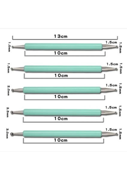 Siyah 5 Adet Set Çift Uçlu Jel Boyama Nail Art Süsleyen Kalem Akrilik Saplı Taklidi Ahşap Taklidi Kristal Uv Jel Manikür Araçları (Yurt Dışından) indirimleri