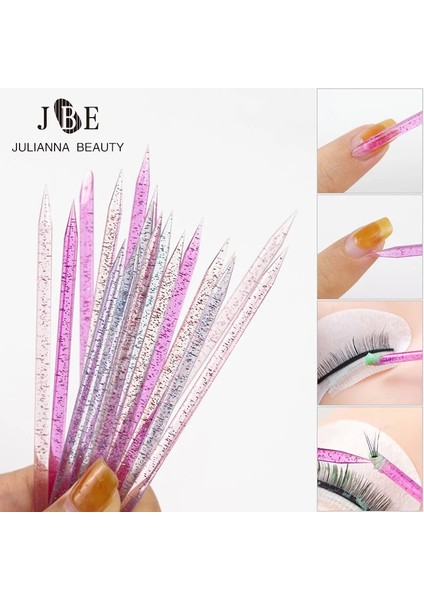 Pembe 100 Adet 100 Adet/paket Yeniden Kullanılabilir Kristal Sopa Çift Uçlu Nail Art Tırnak Eti Itici Akrilik Süsleyen Temiz Tırnak Sopa Lehçe Manikür Araçları (Yurt Dışından)