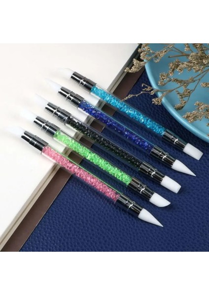 Siyah Çift Uçlu Nail Art Silikon Heykel Kalem 3D Oyma Dıy Glitter Toz Manikür Boyama Süsleyen Fırça Tırnak Ipuçları Aracı (Yurt Dışından) modelleri