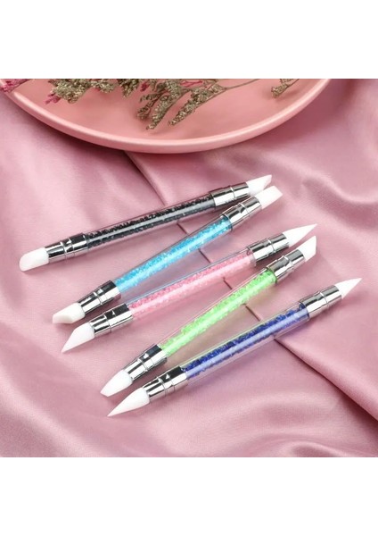 Siyah Çift Uçlu Nail Art Silikon Heykel Kalem 3D Oyma Dıy Glitter Toz Manikür Boyama Süsleyen Fırça Tırnak Ipuçları Aracı (Yurt Dışından) fırsatları