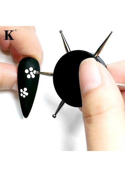 Turuncu 6 Kafa Nail Art Süsleyen Araçları Disk Tırnak Matkap Noktası Tırnak Araçları Nokta Boyama Araçları Tırnak Noktası Matkap Kalem (Yurt Dışından) fiyatları