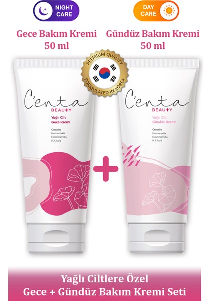 C'enta Beauty Yağlanma Karşıtı Krem Tanışma Paketi - Cica Krem Seti