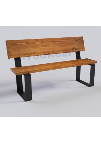 Masif Ahşap Sırtlı Bank/ceviz/70 Cm/