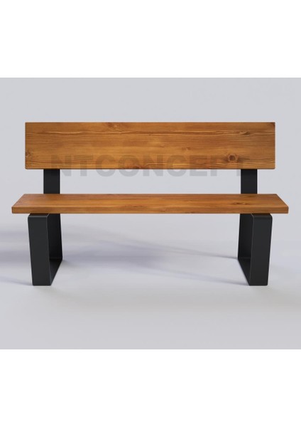 Masif Ahşap Sırtlı Bank/ceviz/70 Cm/