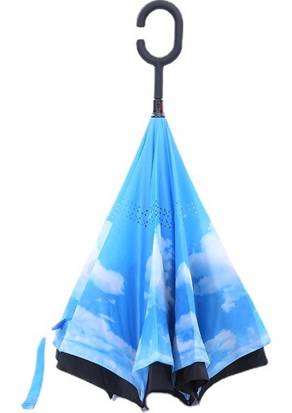 Süper Büyük Düz Şemsiye Uzun Saplı Şemsiye Manuel Çift Katmanlı Ters Şemsiye (Yurt Dışından) fiyatları