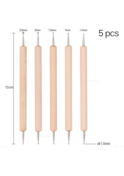 No.2 1 Adet Çift Uçlu Ahşap Süsleyen Kalem Rhinestones Mücevher Seçici Kristal Toplama Tırnak Sanat Boyama Kabartma Noktalı Manikür Aksesuarları (Yurt Dışından)