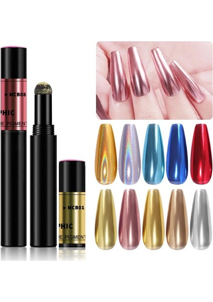 Mcb-06 1 Adet 18 Renk Neon Aurora Katı Toz Hava Yastığı Sihirli Kalem Nail Art Lazer Sihirli Ayna Etkisi Phantom Çivi Kalem Manikür Aracı (Yurt Dışından) fiyatları
