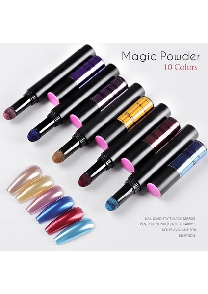 Mcb-06 1 Adet 18 Renk Neon Aurora Katı Toz Hava Yastığı Sihirli Kalem Nail Art Lazer Sihirli Ayna Etkisi Phantom Çivi Kalem Manikür Aracı (Yurt Dışından) modelleri