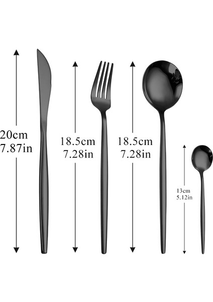 Çay Kaşığı Sofra Siyah Gümüş Çatal Bıçak Kaşık Seti 304 Paslanmaz Çelik Lüks Yemek Takımı Ev Çatal Kaşık Bıçak Mutfak Yemek Takımı Bırak Gemi (Yurt Dışından) indirimleri