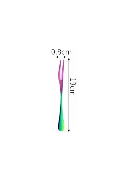 LF1CHSFRUITFORK1PC 1 Adet Gökkuşağı Sofra Seti Paslanmaz Çelik Çatal Bıçak Kaşık Seti Kaşık Çatal Bıçak Yemek Takımı Seti Sofra Ayna Akşam Yemeği Mutfak Sofra Takımı (Yurt Dışından)
