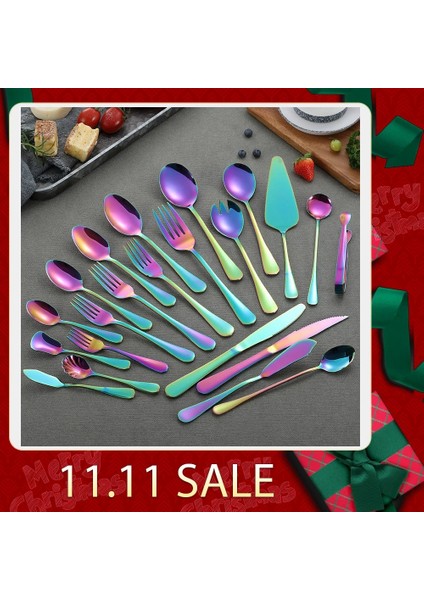 LF1CHSFRUITFORK1PC 1 Adet Gökkuşağı Sofra Seti Paslanmaz Çelik Çatal Bıçak Kaşık Seti Kaşık Çatal Bıçak Yemek Takımı Seti Sofra Ayna Akşam Yemeği Mutfak Sofra Takımı (Yurt Dışından)