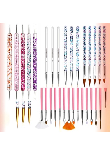 Açık Sarı 20 Adet/takım Tırnak Sanat Boyama Kalem Akrilik Uv Jel Glitter Çizim Dıy Boyama Çivi Fırçası Oyma Çiçek Kalemler Manikür Araçları (Yurt Dışından) fiyatları