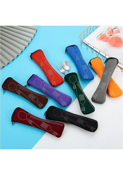 Yeşil Taşınabilir Sofra Çantası Çatal Bıçak Takımı Yemek Takımı Seyahat Ambalaj Saklama Kutusu Yemek Takımı Piknik Çatal Kaşık Çantası Yemek Takımı Olmadan (Yurt Dışından) fiyatları