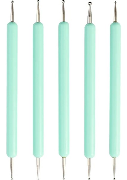 Mavi 5 Adet Set Uv Jel Boyama Tırnak Sanat Süsleyen Kalem Akrilik Saplı Taklidi Ahşap 2 Yollu Fırça Salon Dekorasyon Manikür Araçları Kiti (Yurt Dışından) indirimleri