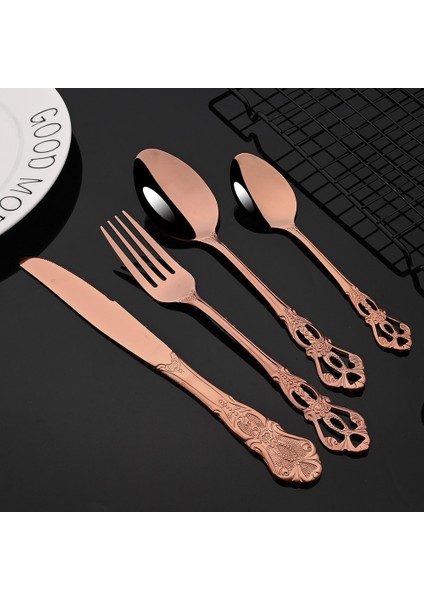 4 Adet Çay Kaşığı Vintage Kraliyet Gümüş Yemek Takımı Paslanmaz Çelik Set Ayna Kaşık Çatal Bıçaklar Dondurma Kaşığı Gümüş Düğün Sofra Hediye (Yurt Dışından) fırsatları