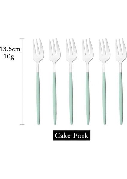 Nane Gümüş 6 Adet Yemek Takımı Seti Beyaz Altın Kek Meyve Çatalları Çatal Bıçak Kaşık Seti Paslanmaz Çelik Sofra Takımı Ayna Ev Aperatif Salata Çatal Sofra Seti (Yurt Dışından)
