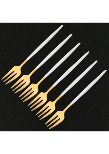 Nane Gümüş 6 Adet Yemek Takımı Seti Beyaz Altın Kek Meyve Çatalları Çatal Bıçak Kaşık Seti Paslanmaz Çelik Sofra Takımı Ayna Ev Aperatif Salata Çatal Sofra Seti (Yurt Dışından) modelleri