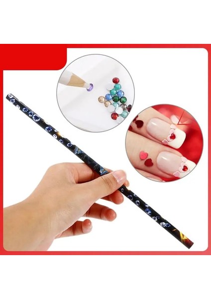 Elecool 1 Adet Profesyonel Taklidi Seçici Yapışkan Matkap Kalem Tırnak Jeli Kalem Beyaz Tırnak Sanat Süsleyen Kalem Rhinestones Pick Up Aracı (Yurt Dışından)