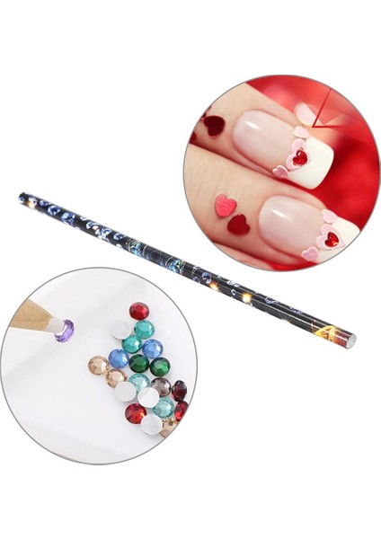 Elecool 1 Adet Profesyonel Taklidi Seçici Yapışkan Matkap Kalem Tırnak Jeli Kalem Beyaz Tırnak Sanat Süsleyen Kalem Rhinestones Pick Up Aracı (Yurt Dışından) modelleri