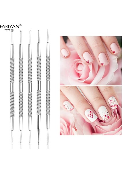 5 Adet 5 Adet Nail Art Süsleyen Kalem Çift Uçlu Paslanmaz Çelik Tasarım Boyama Toplama Nokta Rhinestones Kristal Taşlar Akrilik Manikür Araçları (Yurt Dışından) modelleri