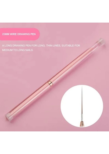 25MM Nail Art Kalem Çizim Kalem Profesyonel Manikür Aksesuarları Pembe Son Derece Ince Tırnak Kalemi Resim Sergisi Tırnak Sanat Araçları Tırnak Kalemi (Yurt Dışından)