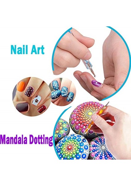 40 Adet/takım Dıy Mandala Süsleyen Alet Takımı Boyama Kayalar Nokta Kiti Kaya Taş Boyama Kalem Puantiyeli Sanat Aracı Şablon Kozmetik (Yurt Dışından)