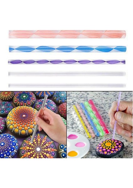 40 Adet/takım Dıy Mandala Süsleyen Alet Takımı Boyama Kayalar Nokta Kiti Kaya Taş Boyama Kalem Puantiyeli Sanat Aracı Şablon Kozmetik (Yurt Dışından)