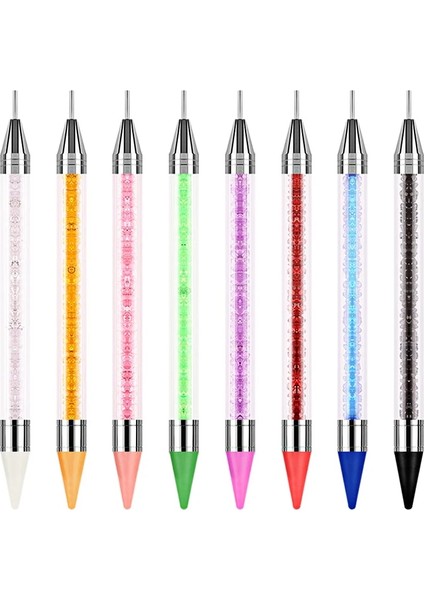 Yeşil 1 Adet Çift Kafaları Akrilik Metal Süsleyen Balmumu Kalem Tırnak Fırçası Rhinestones Kristal Toplama Tırnak Çıtçıt Noktacı Dıy Nokta Matkap Tırnak Araçları (Yurt Dışından) fiyatları