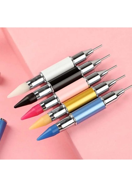 NO05-1PCS 17CM Elmas Nakış Çift Kafa Matkap Kalem Nokta Boyama Noktası Kalem Nail Art Taklidi Seçici Balmumu Kalem Kristal Kolu Aracı%2 (Yurt Dışından)