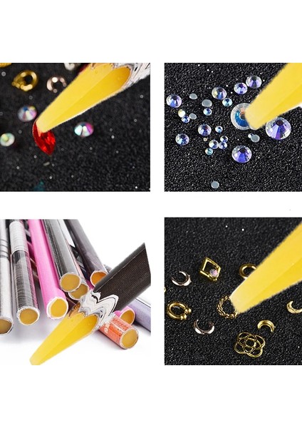 Sarı 1 Adet Tırnak Sanat Araçları Rhinestones Taşlar Toplama Kristal Balmumu Kalem Profesyonel Seçici Kalem Tırnak Sanat Dekorasyon Süsleyen Kalemler Araçları (Yurt Dışından) fiyatları