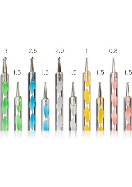 Tb-1 5 Adet Çivi Sanat Süsleyen Kalem Çift Kafa Girdap Marbleizing Çelik Süsleyen Kalem Profesyonel Çizim/süsleyen/elmas Manikür Araçları (Yurt Dışından)