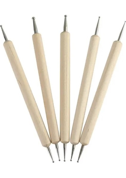 5 Adet 5 Adet/takım Pro 2 Yollu Ahşap Nail Art Süsleyen Nokta Kalem Boyama Dıy Manikür Araçları (Yurt Dışından)