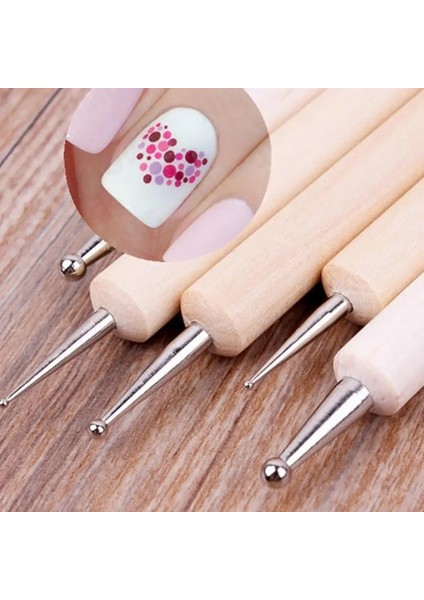 5 Adet 5 Adet/takım Pro 2 Yollu Ahşap Nail Art Süsleyen Nokta Kalem Boyama Dıy Manikür Araçları (Yurt Dışından) fiyatları