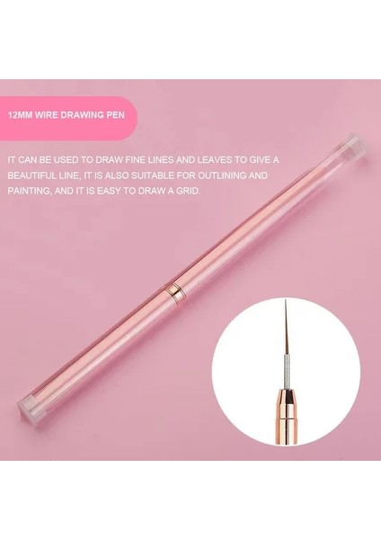 12MM Nail Art Kalem Çizim Kalem Profesyonel Manikür Aksesuarları Pembe Son Derece Ince Tırnak Kalemi Resim Sergisi Tırnak Sanat Araçları Tırnak Kalemi (Yurt Dışından)