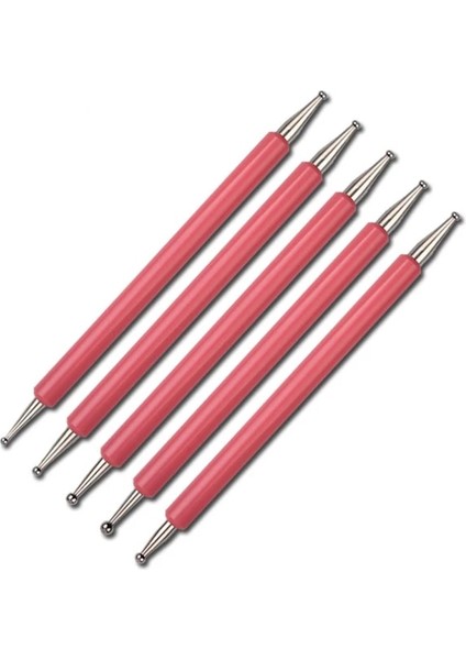 Pembe 5 Adet Akrilik Saplı Taklidi Ahşap 2 Yollu Fırça Seti Uv Jel Boyama Nail Art Süsleyen Kalem Salon Dekorasyon Manikür Araçları Kiti (Yurt Dışından)