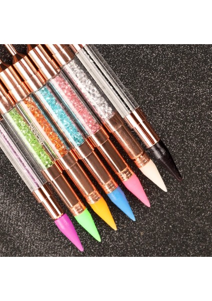 Yeşil Angnya 1 Adet Çift Kafaları Nail Art Süsleyen Kalem Metal Kolu Tırnak Boya Kalemi Rhinestones Mücevher Kendinden Yapışkanlı Seçici Balmumu Manikür Araçları (Yurt Dışından) fırsatları