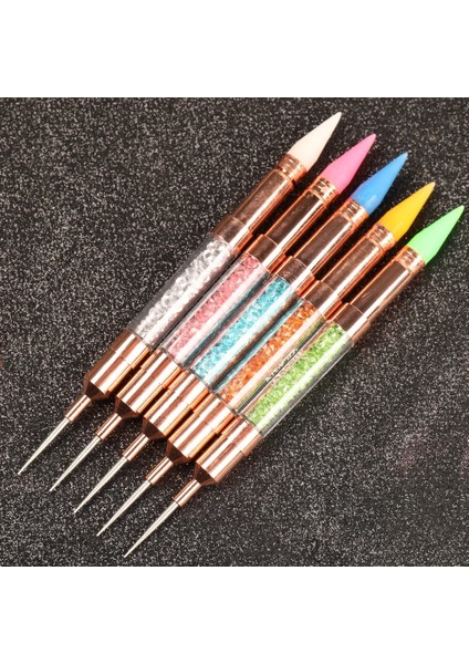Yeşil Angnya 1 Adet Çift Kafaları Nail Art Süsleyen Kalem Metal Kolu Tırnak Boya Kalemi Rhinestones Mücevher Kendinden Yapışkanlı Seçici Balmumu Manikür Araçları (Yurt Dışından) indirimleri
