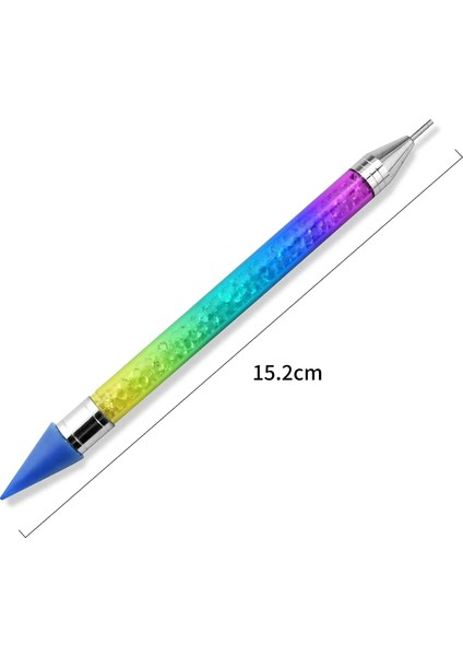BQ-112501 Bqan Yeni Gökkuşağı Çift Kafalı Akrilik Süsleyen Balmumu Kalem Degrade Rhinestones Mücevher Seçici Kristal Toplama Tırnak Sanat Manikür Araçları (Yurt Dışından) indirimleri