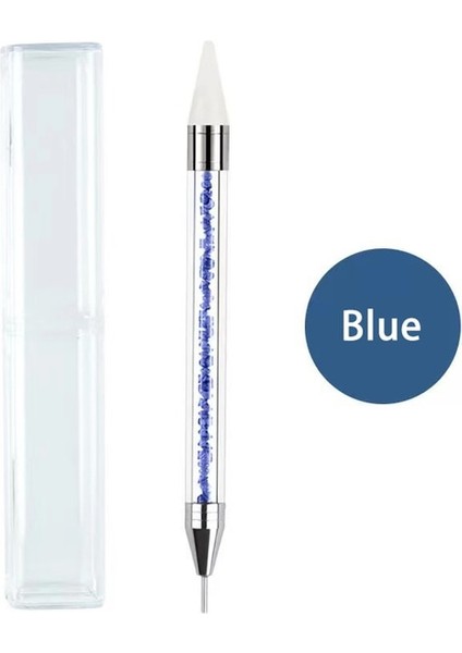 Gök Mavisi Angnya Çift Kafa Akrilik Metal Süsleyen Balmumu Kalem Rhinestones Seçici Kristal Toplama Nail Art Çiviler Dotter Dıy Nokta Matkap Mum Boya (Yurt Dışından)