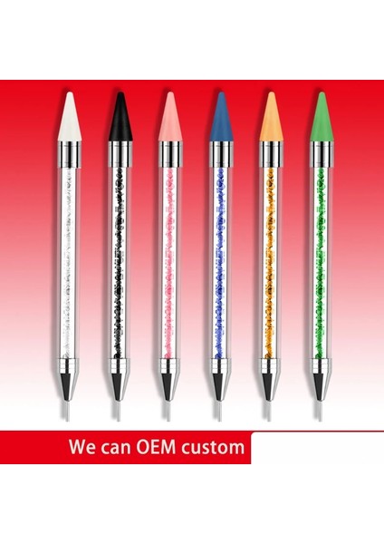 Gök Mavisi Angnya Çift Kafa Akrilik Metal Süsleyen Balmumu Kalem Rhinestones Seçici Kristal Toplama Nail Art Çiviler Dotter Dıy Nokta Matkap Mum Boya (Yurt Dışından) fırsatları