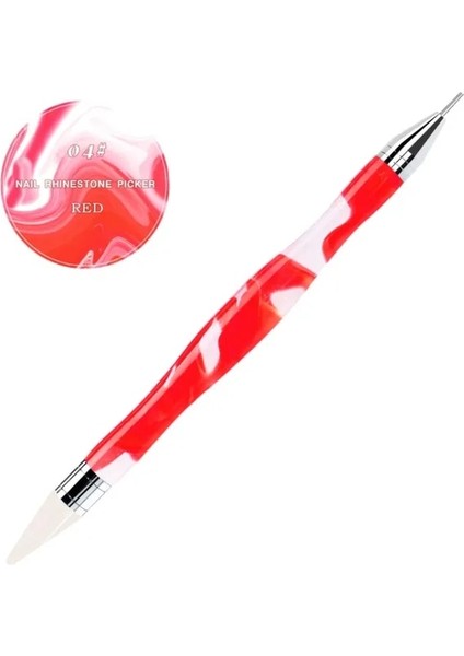 Kırmızı 1 Adet Çift Kafalı Kristal Kalem Toplama Rhinestones Taşlar Yapışkan Balmumu Kalem Dıy Araçları Tırnak Sanat Için Kumaş Elmas Seçici Boyama (Yurt Dışından)